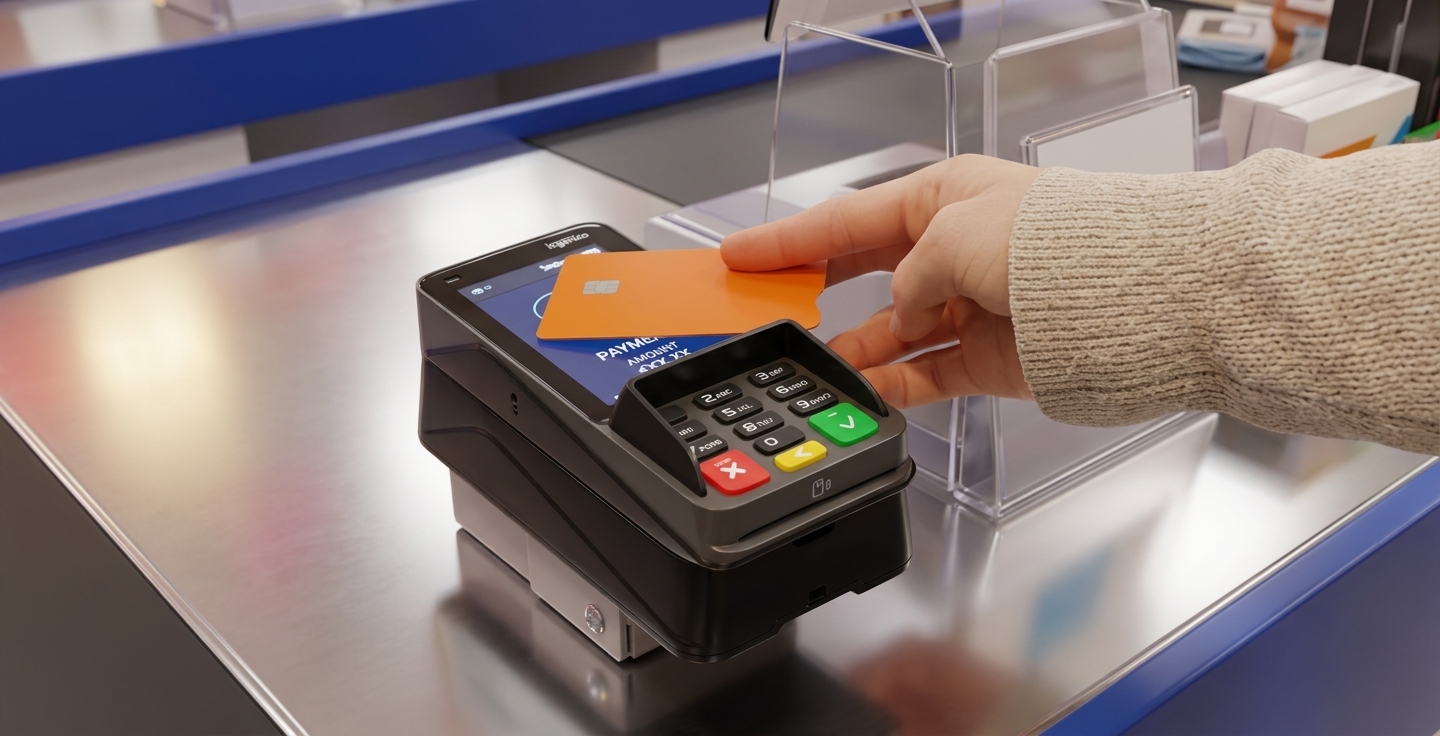Gros plan sur une carte bancaire moderne tenue dans la main d'un jeune utilisateur avec un smartphone en arrière-plan